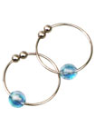 Crystal Bead Nipple Ring - Silver Blue
